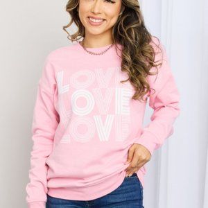 Honestee LOVE Graphic Drop Shoulder Sweatshirt